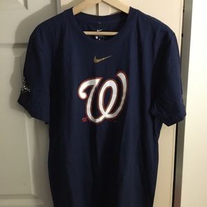 NEW Nike Washington Nationals 2019 World Series Gold Program T-Shirt Size M